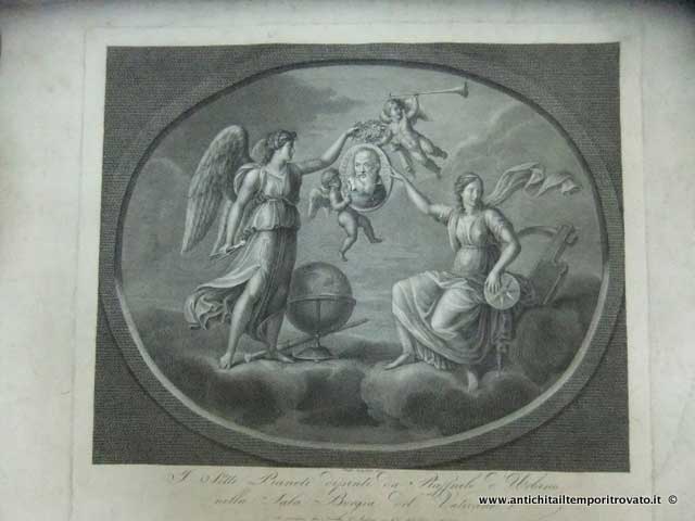 La prima di una serie composta da 8 tavole: le incisioni riproducono i sette pianeti (conosciuti all Importante incisione del 1780 di Carlo Lasinio